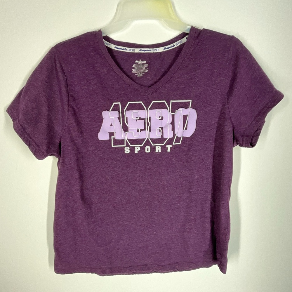 Aeropostale Sport Casual Purple Graphic Tee V-Neck | Women’s Size 3X